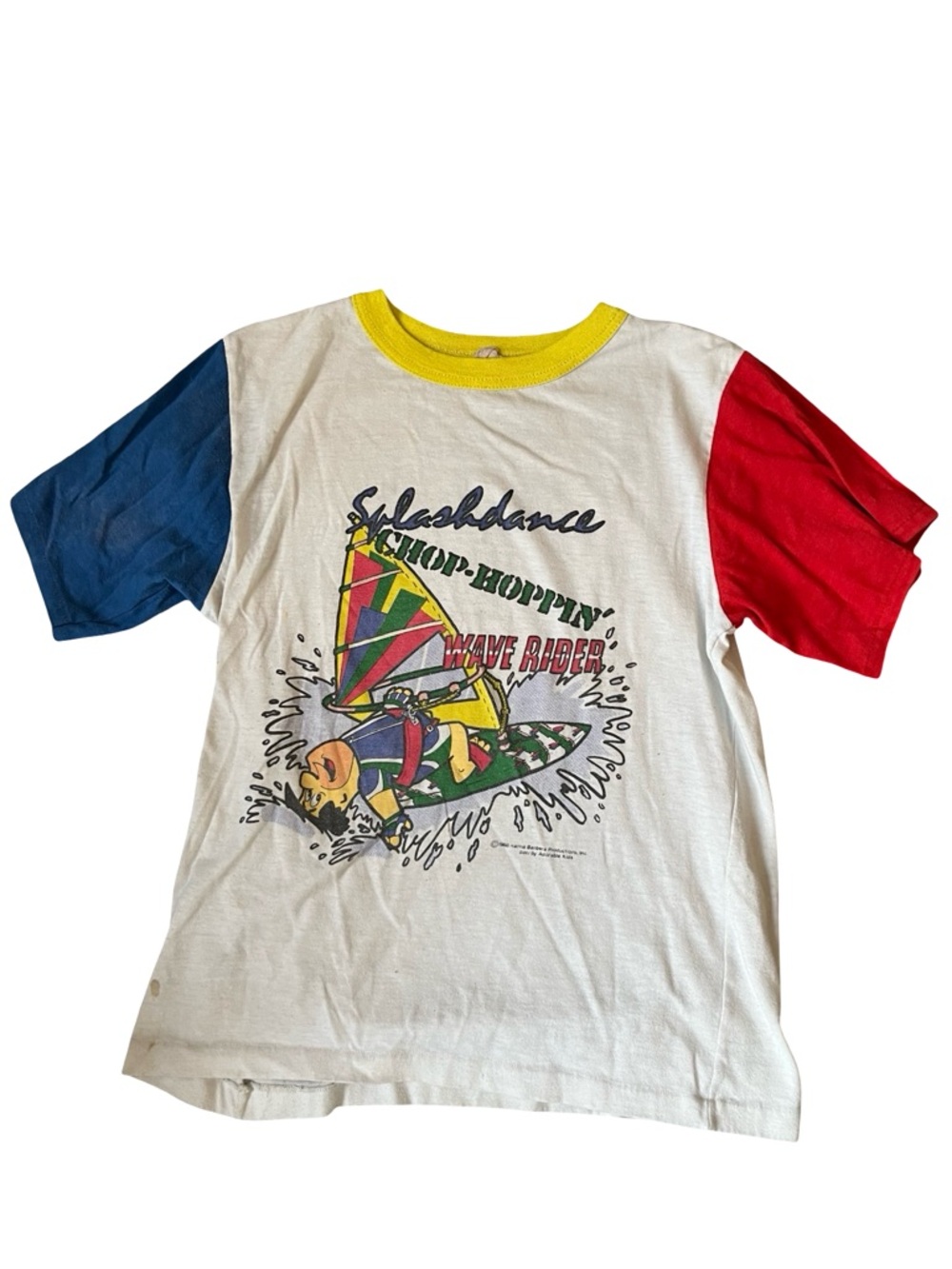 Vintage Follow Surf Graphic Tee Splashdance Wave Rider Color Block Shirt